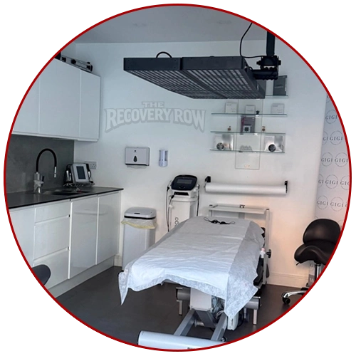 professional massage equipment inside the recovery row clinic